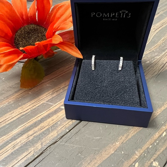 1/2Ct Diamond Hoops With Screw Backs 10k White Gold 1/2" Tall (G-H, I2-I3) - Picture 5 of 5